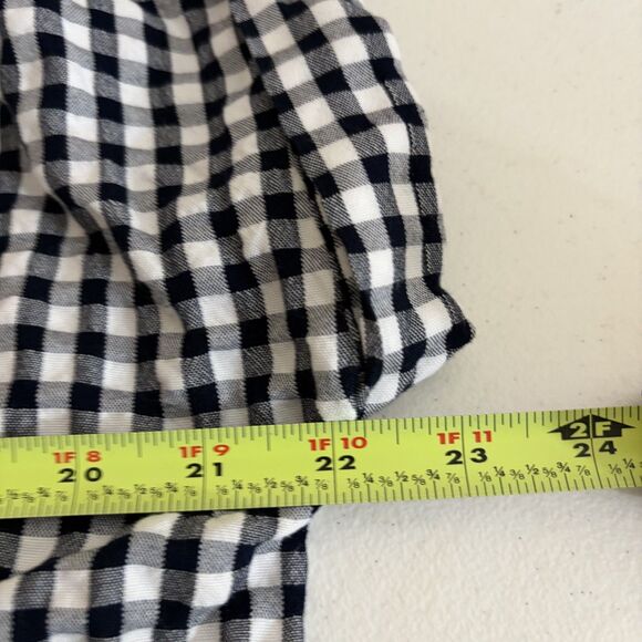 Loft Blouse Women's Small Gingham V-Neck Collared Button Up Solid Shirt Top - Picture 8 of 8